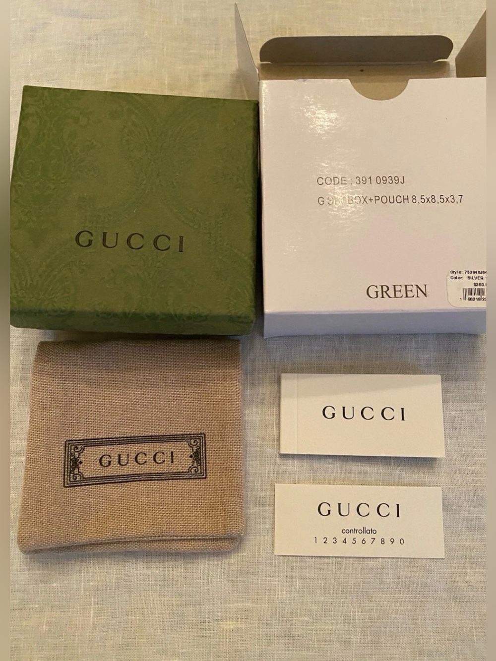 Gucci Interlocking Sterling Silver Green Enamel 9mm Ring It Sz 19 US 8.75  $360 - Picture 11 of 13